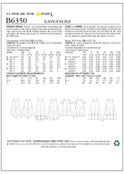 Butterick 6350 Sleeveless And Cold Shoulder Dresses Pattern -Jaycotts Shop B6350 1