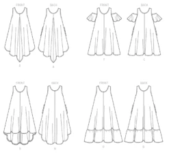 Butterick 6350 Sleeveless And Cold Shoulder Dresses Pattern -Jaycotts Shop B6350 lineart