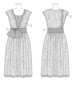 Butterick 6399 Women's 1920's Flapper Dress Pattern 11 Butterick 6399 Women's 1920's Flapper Dress Pattern -Jaycotts Shop B6399 lineart