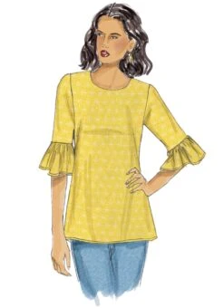 Butterick 6456 Misses' Tulip Or Ruffle Sleeve Tops Pattern -Jaycotts Shop B6456 03