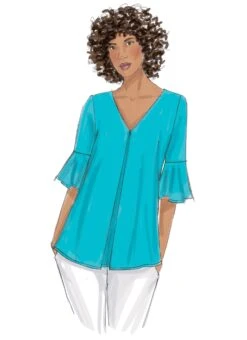 Butterick 6456 Misses' Tulip Or Ruffle Sleeve Tops Pattern -Jaycotts Shop B6456 04