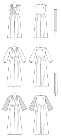 Butterick 6522 Misses'/Women's Jumpsuit And Sash Pattern -Jaycotts Shop B6522