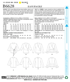 Butterick 6628 Misses' Top Pattern -Jaycotts Shop B6628
