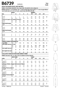 Butterick 6739 Jacket, Dress, Top, Skirt And Trousers Pattern -Jaycotts Shop B6739