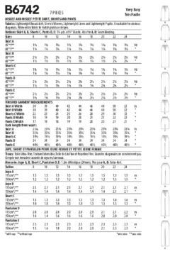Butterick 6742 Misses'/ Petite Elastic-Waist Skirts, Shorts And Pants Pattern -Jaycotts Shop B6742