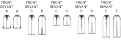 Butterick 6742 Misses'/ Petite Elastic-Waist Skirts, Shorts And Pants Pattern -Jaycotts Shop B6742 line art