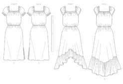 Butterick Sewing Pattern 6757 Misses' Dress 17 Butterick Sewing Pattern 6757 Misses' Dress -Jaycotts Shop B6757 line art