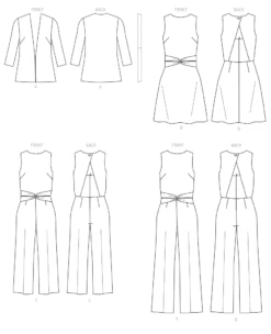 Butterick Sewing Pattern 6775 Jacket, Dress And Jumpsuits -Jaycotts Shop B6775 line art