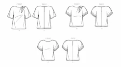 Butterick 6875 Tops Sewing Pattern -Jaycotts Shop B6875 line art