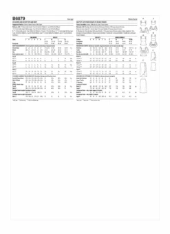 Butterick 6879 Mother And Daughter Tops And Skirts Pattern -Jaycotts Shop B6879 envelope back