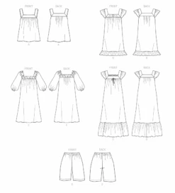 Butterick 6883 Easy To Sew Sleepwear Sewing Pattern -Jaycotts Shop B6883 line art