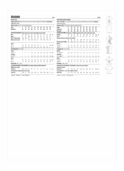 Butterick Sewing Pattern 6899 Misses' Top -Jaycotts Shop B6899 envelope back