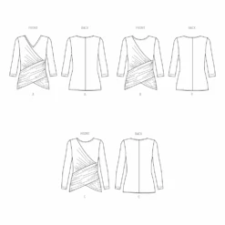 Butterick Sewing Pattern 6909 Misses' Knit Top -Jaycotts Shop B6909 line art
