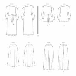 Butterick Sewing Pattern 6913 Knit Dress, Top, Skirt And Pants 13 Butterick Sewing Pattern 6913 Knit Dress, Top, Skirt And Pants -Jaycotts Shop B6913 line art