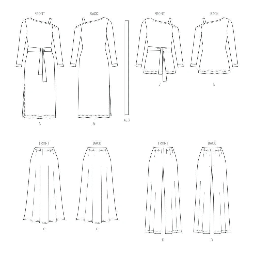 Butterick Sewing Pattern 6913 Knit Dress, Top, Skirt And Pants 7 Butterick Sewing Pattern 6913 Knit Dress, Top, Skirt And Pants - Image 7