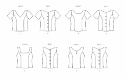 Butterick Sewing Pattern B6925 Misses' Tops By Palmer/Pletsch -Jaycotts Shop B6925 LineArt