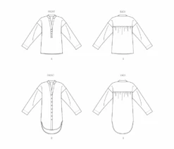 Butterick Sewing Pattern B6929 Misses’ Top And Tunic -Jaycotts Shop B6929 LineArt