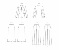 Butterick Sewing Pattern B6933 Misses' Jacket, Skirt And Pants 19 Butterick Sewing Pattern B6933 Misses' Jacket, Skirt And Pants -Jaycotts Shop B6933 LineArt