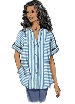 Butterick Sewing Pattern 6943 Top With Short Or Long Sleeves -Jaycotts Shop B6943 product hires 02