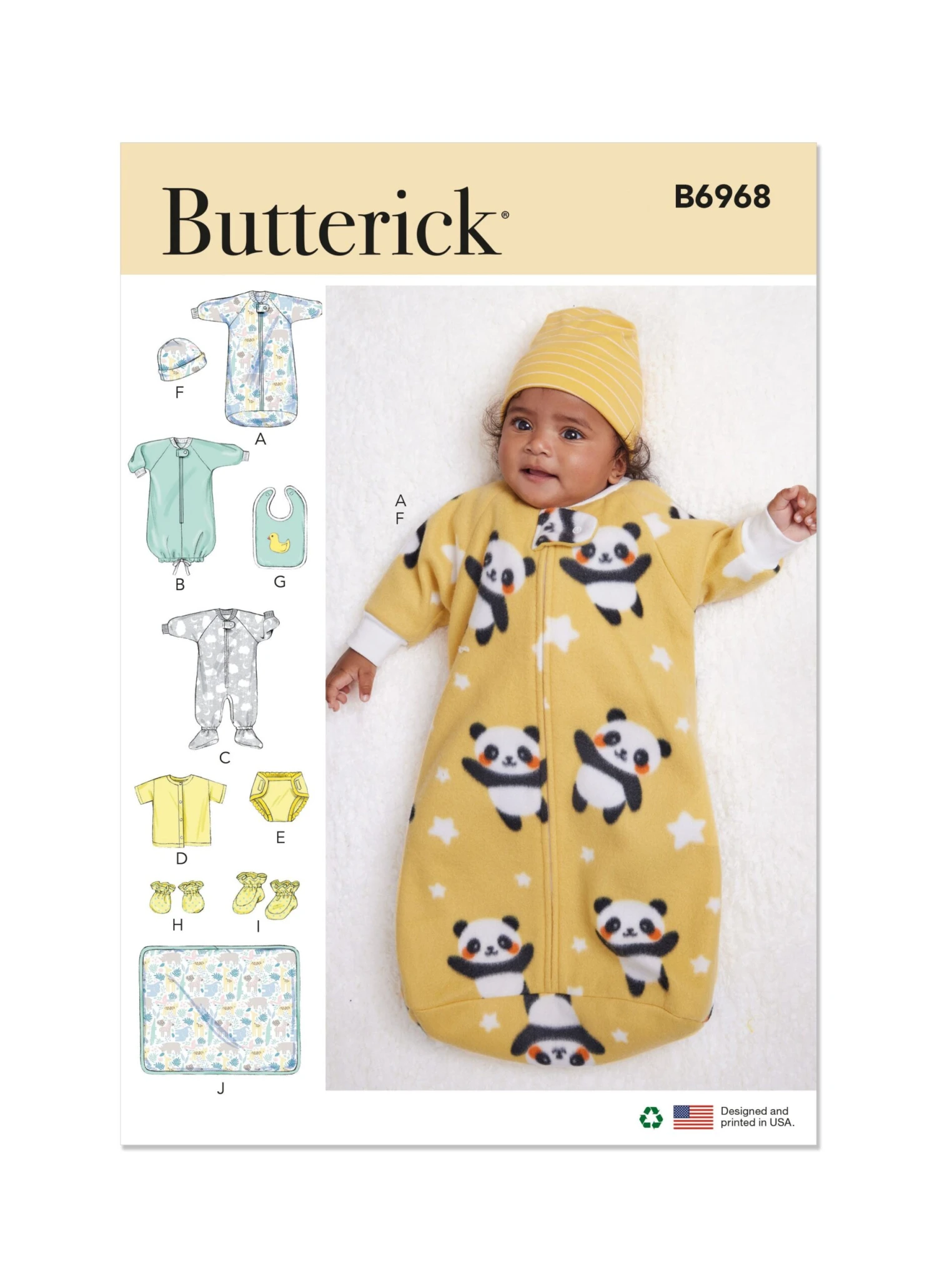 Butterick Sewing Pattern 6968 Bunting, Jumpsuit, Shirt And Accessories 2 Butterick Sewing Pattern 6968 Bunting, Jumpsuit, Shirt And Accessories - Image 2
