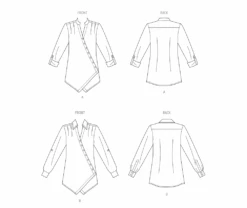 Butterick Sewing Pattern B6980 Misses' And Women's Shirt 15 Butterick Sewing Pattern B6980 Misses' And Women's Shirt -Jaycotts Shop B6980 line art