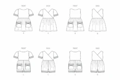 Butterick Sewing Pattern B6987 Toddlers' Dresses And Rompers -Jaycotts Shop B6987 line art