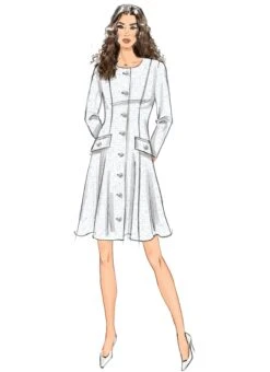 Butterick Sewing Pattern B7005 Misses' / Miss Petite Button Front Dress -Jaycotts Shop B7005 02