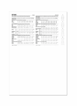 Butterick Sewing Pattern B7005 Misses' / Miss Petite Button Front Dress -Jaycotts Shop B7005 envelope back