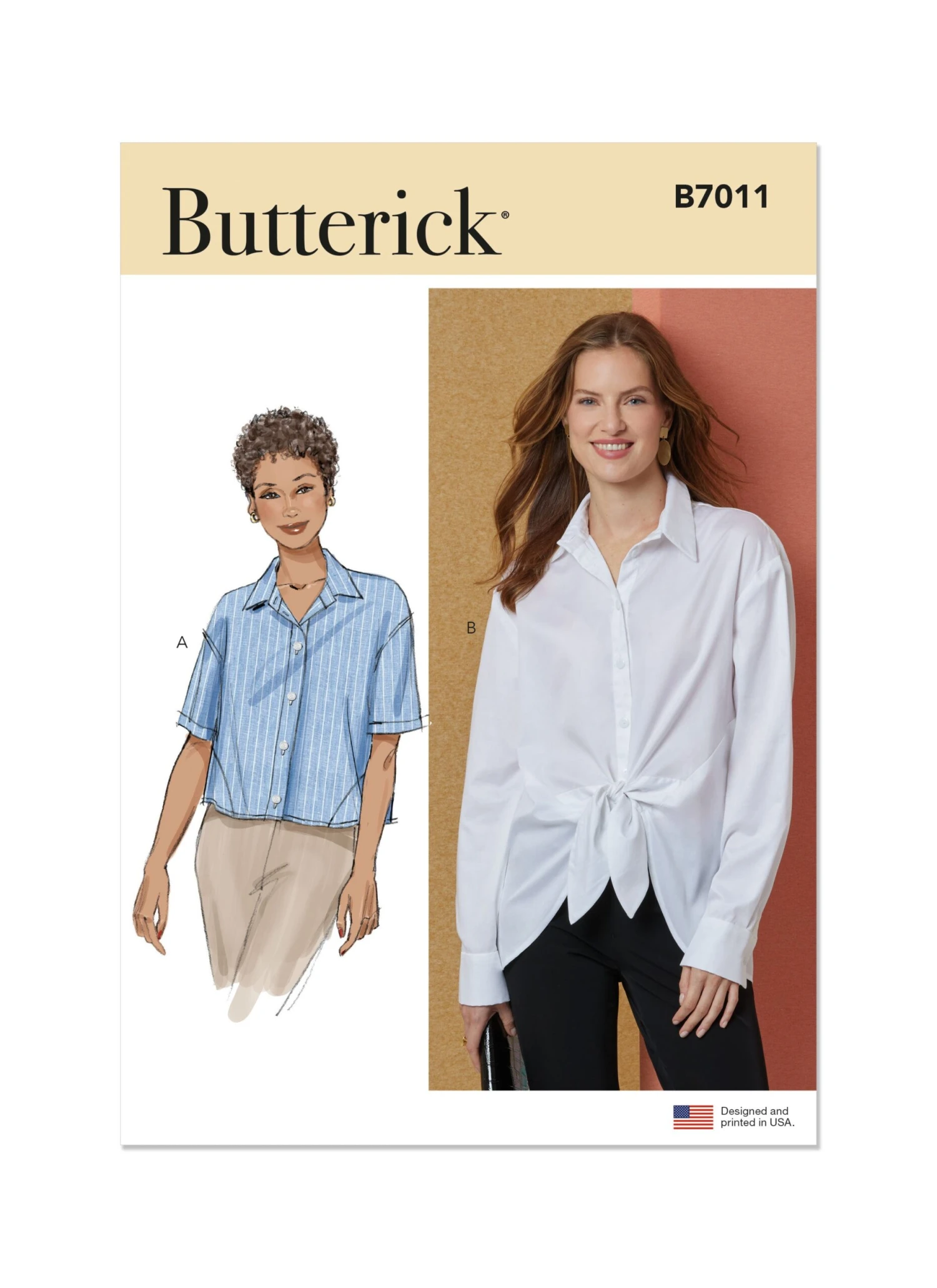 Butterick Sewing Pattern B7011 Misses' Shirts 2 Butterick Sewing Pattern B7011 Misses' Shirts - Image 2