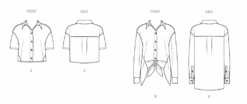 Butterick Sewing Pattern B7011 Misses' Shirts 13 Butterick Sewing Pattern B7011 Misses' Shirts -Jaycotts Shop B7011 line art