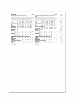 Butterick Sewing Pattern B7015 Misses' Nightgown 10 Butterick Sewing Pattern B7015 Misses' Nightgown -Jaycotts Shop B7015 envelope back