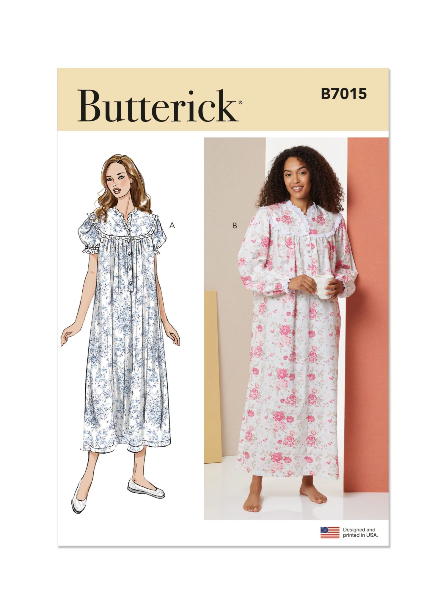 Butterick Sewing Pattern B7015 Misses' Nightgown 2 Butterick Sewing Pattern B7015 Misses' Nightgown - Image 2