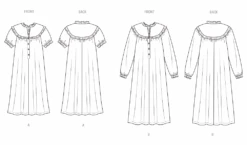 Butterick Sewing Pattern B7015 Misses' Nightgown 11 Butterick Sewing Pattern B7015 Misses' Nightgown -Jaycotts Shop B7015 line art