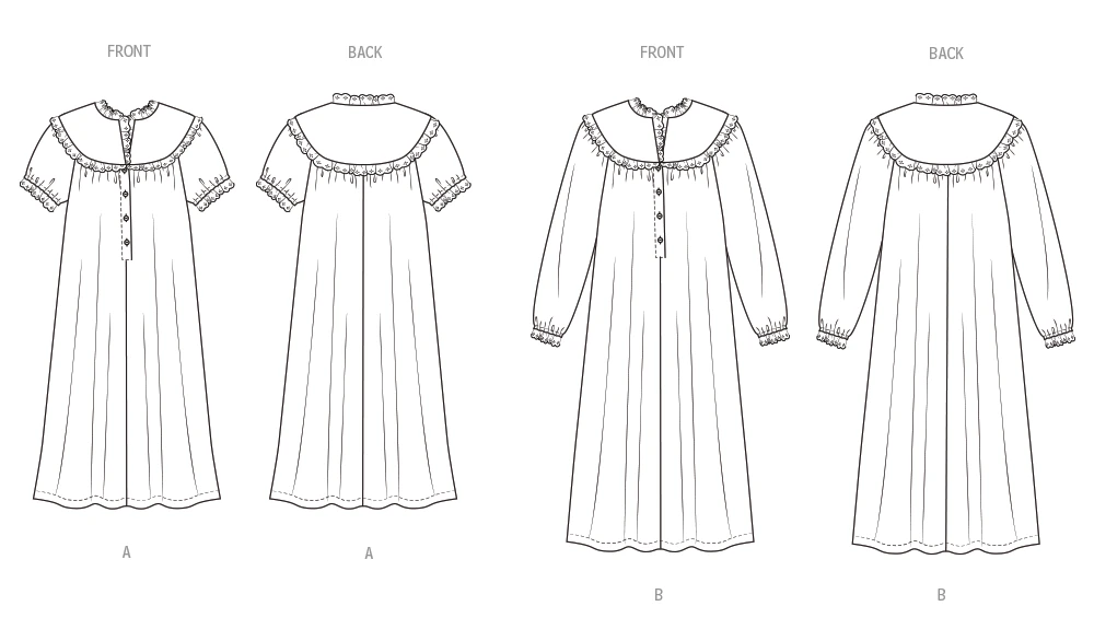 Butterick Sewing Pattern B7015 Misses' Nightgown 6 Butterick Sewing Pattern B7015 Misses' Nightgown - Image 6