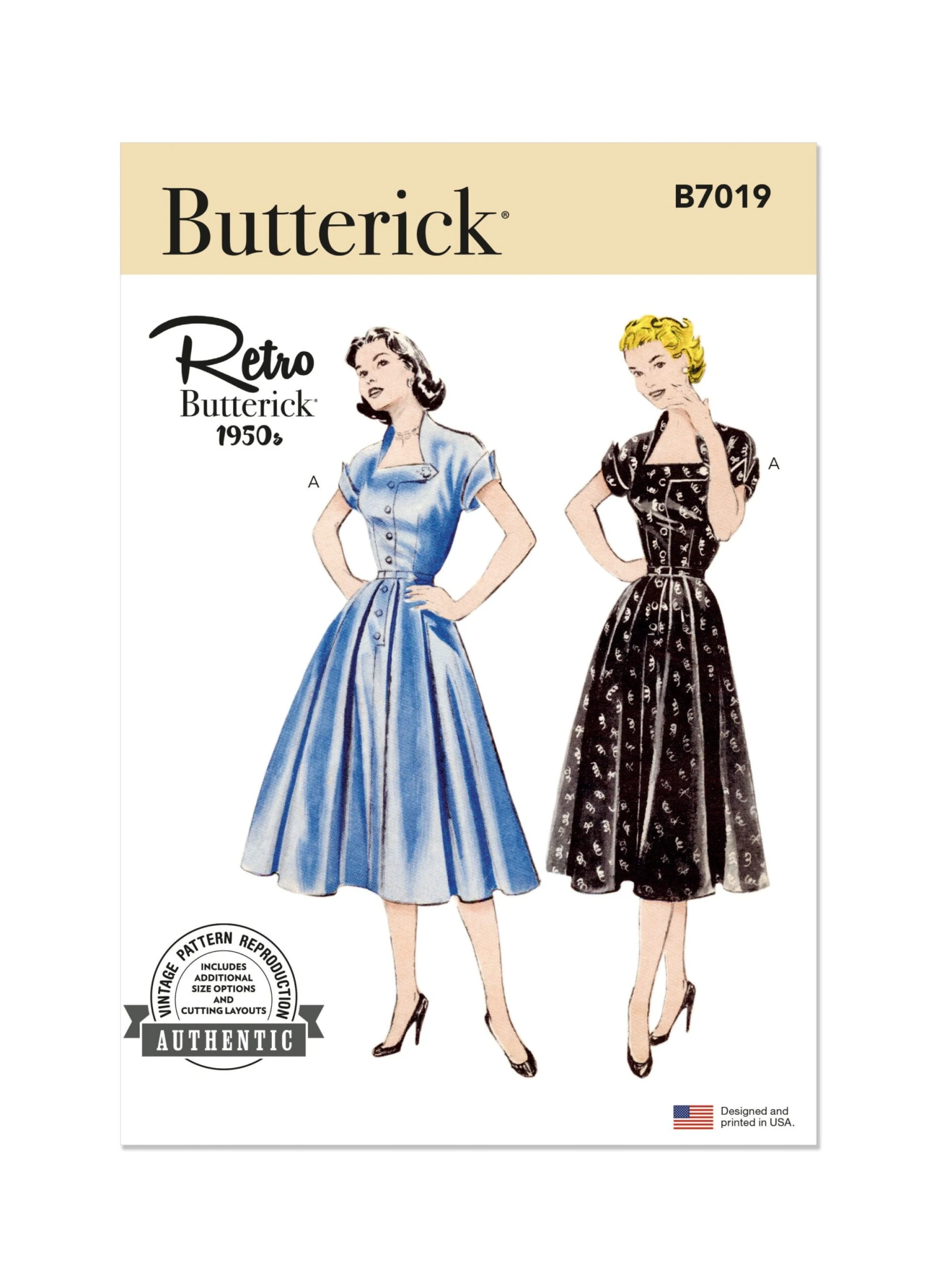 Butterick Sewing Pattern B7019 Misses' 50's Dress 2 Butterick Sewing Pattern B7019 Misses' 50's Dress - Image 2
