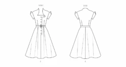 Butterick Sewing Pattern B7019 Misses' 50's Dress 9 Butterick Sewing Pattern B7019 Misses' 50's Dress -Jaycotts Shop B7019 line art