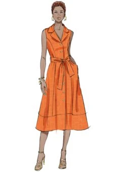 Butterick Sewing Pattern B7038 Midi Length Fit And Flare Dress -Jaycotts Shop B7038 02