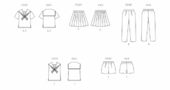 Butterick Sewing Pattern B7054 1960's' Children's Sportswear Coordinates 8 Butterick Sewing Pattern B7054 1960's' Children's Sportswear Coordinates -Jaycotts Shop B7054 line art