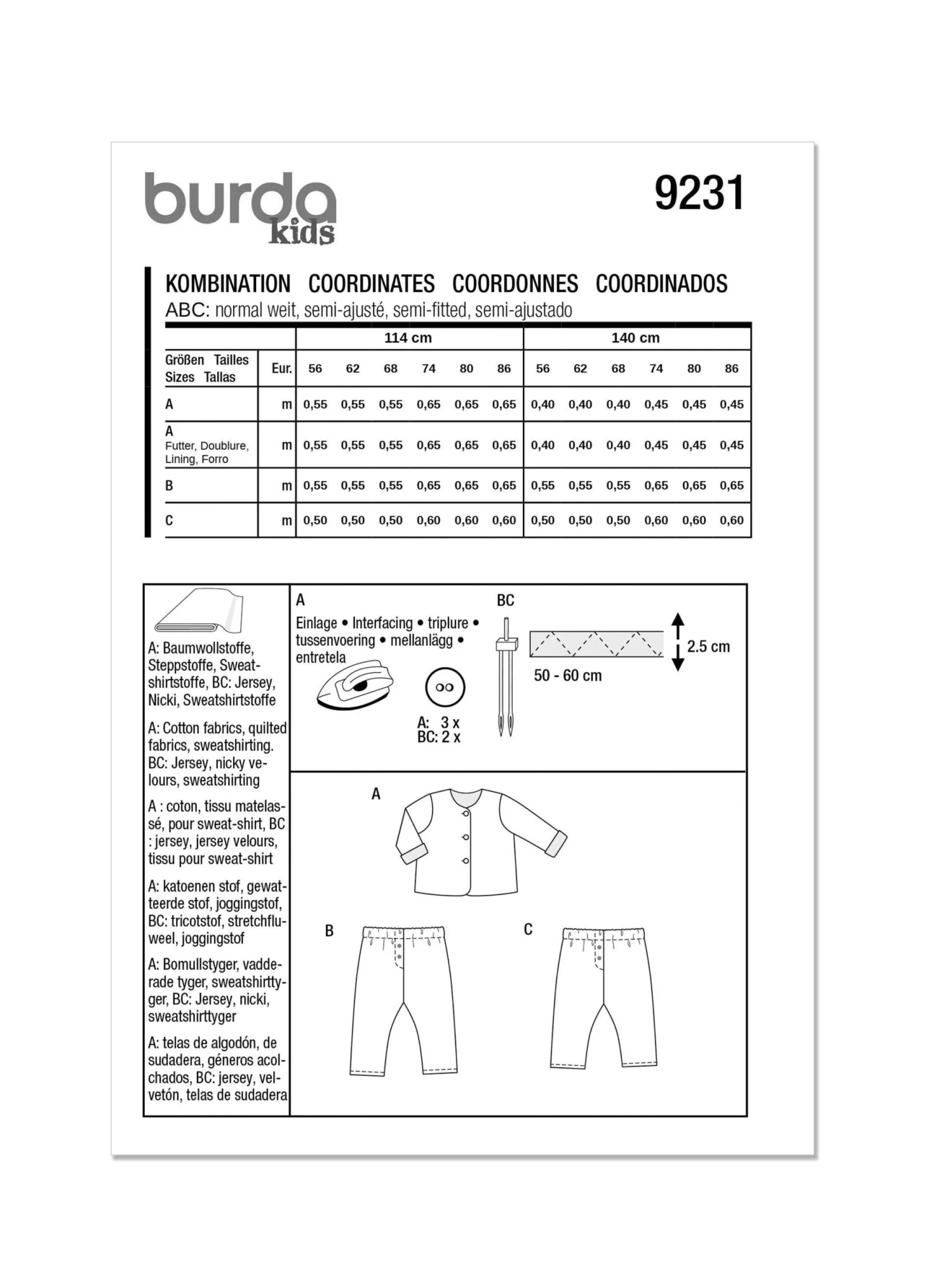 Burda Sewing Pattern 9231 Babies' Coordinates 6 Burda Sewing Pattern 9231 Babies' Coordinates - Image 6