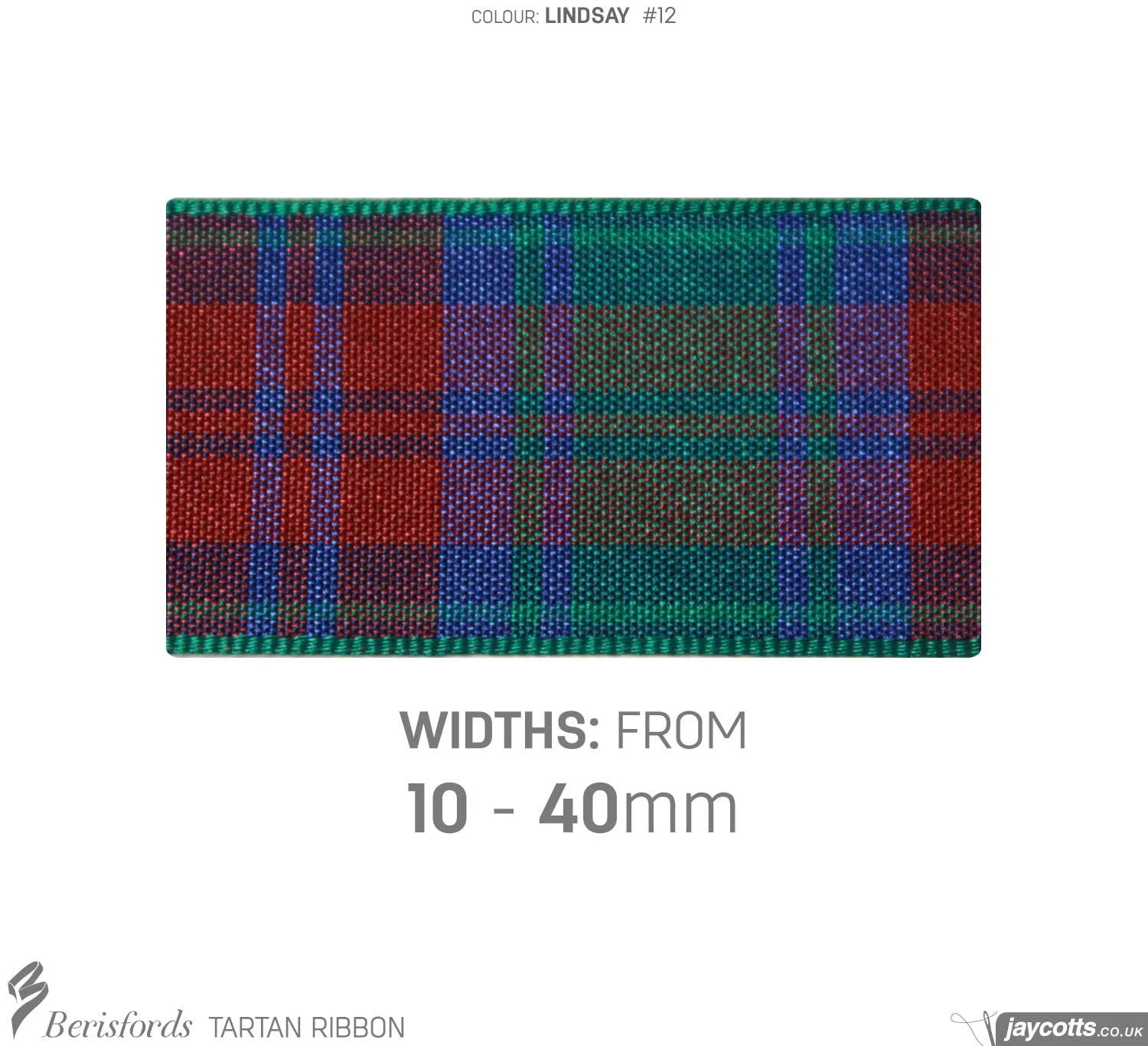 Berisfords Lindsey Tartan Ribbon 3 Berisfords Lindsey Tartan Ribbon - Image 3