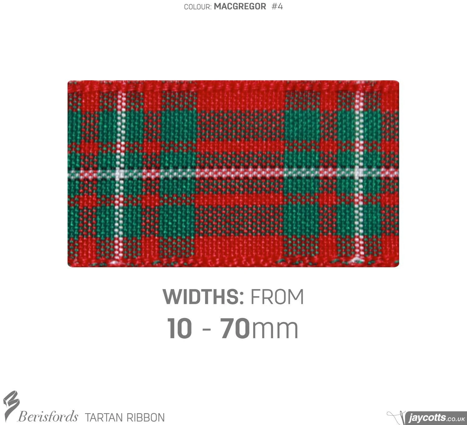 Berisfords MacGregor Tartan Ribbon 3 Berisfords MacGregor Tartan Ribbon - Image 3