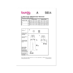 Burda Style Sewing Pattern 5914 Misses' Jumpsuit And Top -Jaycotts Shop BUR5914 envelope back