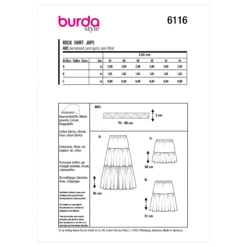Burda Sewing Pattern 6116 Skirts -Jaycotts Shop BUR6116 envelope back
