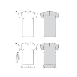 Burda Sewing Pattern 6131 Dress -Jaycotts Shop BUR6131 line art