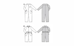 Burda Style Sewing Pattern 9245 Children's Jumpsuit -Jaycotts Shop BUR9245 line art