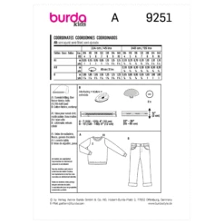 Burda Sewing Pattern 9251 Boys Trousers And Top 14 Burda Sewing Pattern 9251 Boys Trousers And Top -Jaycotts Shop BUR9251 envelope back