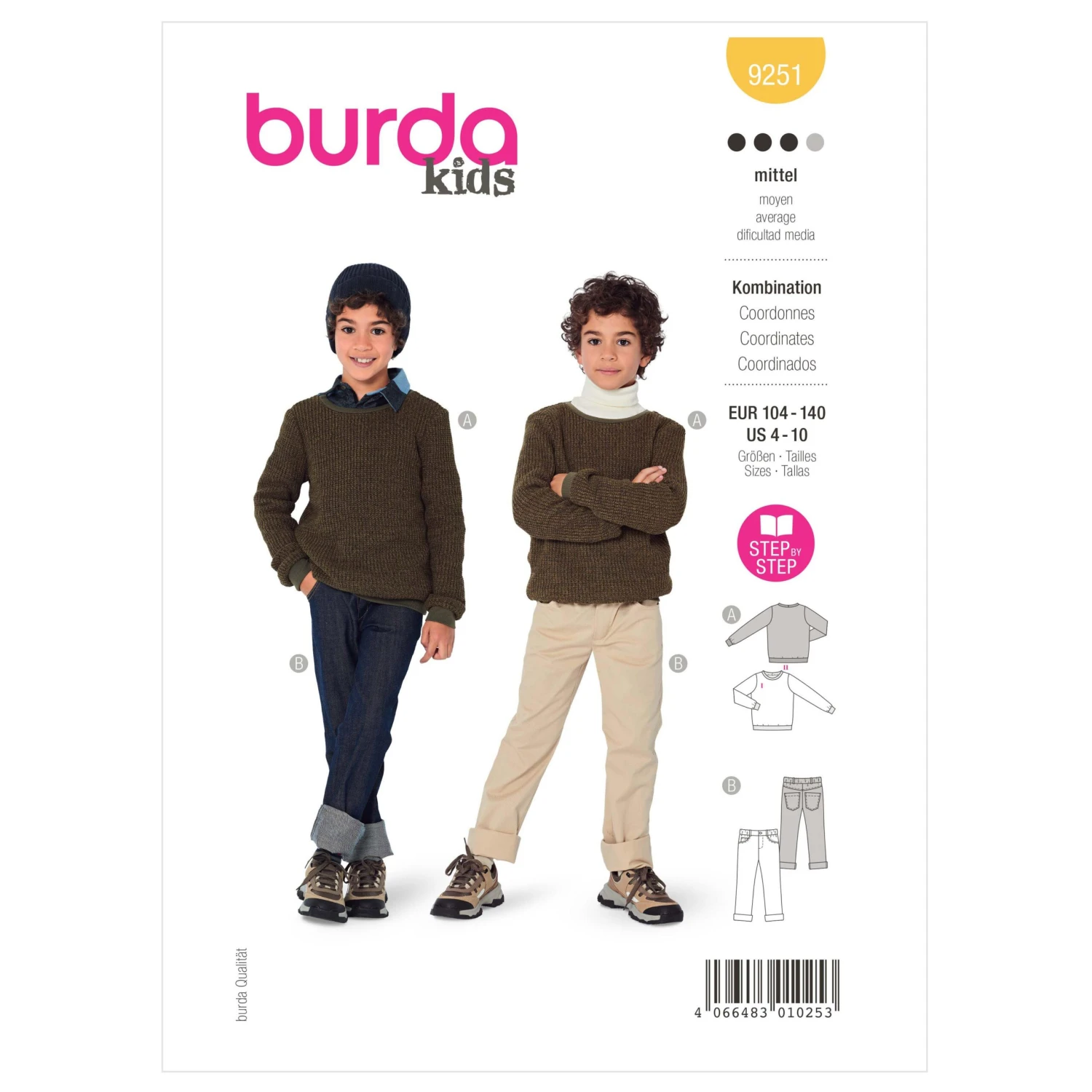 Burda Sewing Pattern 9251 Boys Trousers And Top 2 Burda Sewing Pattern 9251 Boys Trousers And Top - Image 2