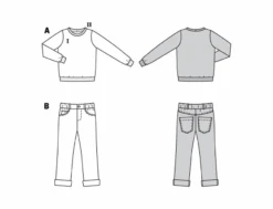 Burda Sewing Pattern 9251 Boys Trousers And Top 15 Burda Sewing Pattern 9251 Boys Trousers And Top -Jaycotts Shop BUR9251 line art