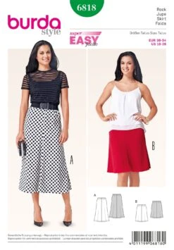 Burda Sewing Pattern 6818 Misses Skirts