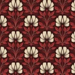 Cloud 9 Organic Cotton Canvas, Magic Flowers, Browns